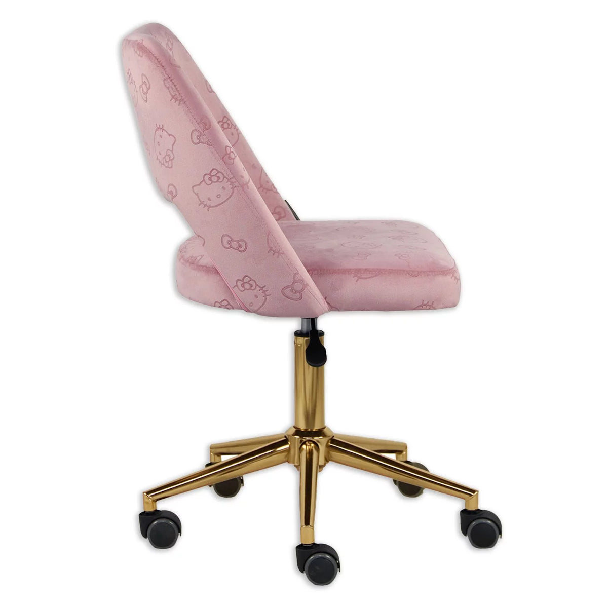 White Velvet Swivel Vanity Chair with Wheels N600238