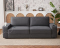 Grey Chenille Sofa with USB Charging Ports & Cup Holders X1791