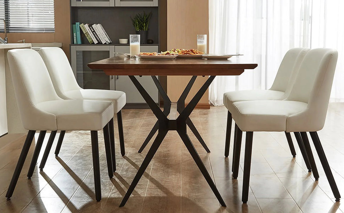 White Upholstered Dining Chair Set of 2 B1539