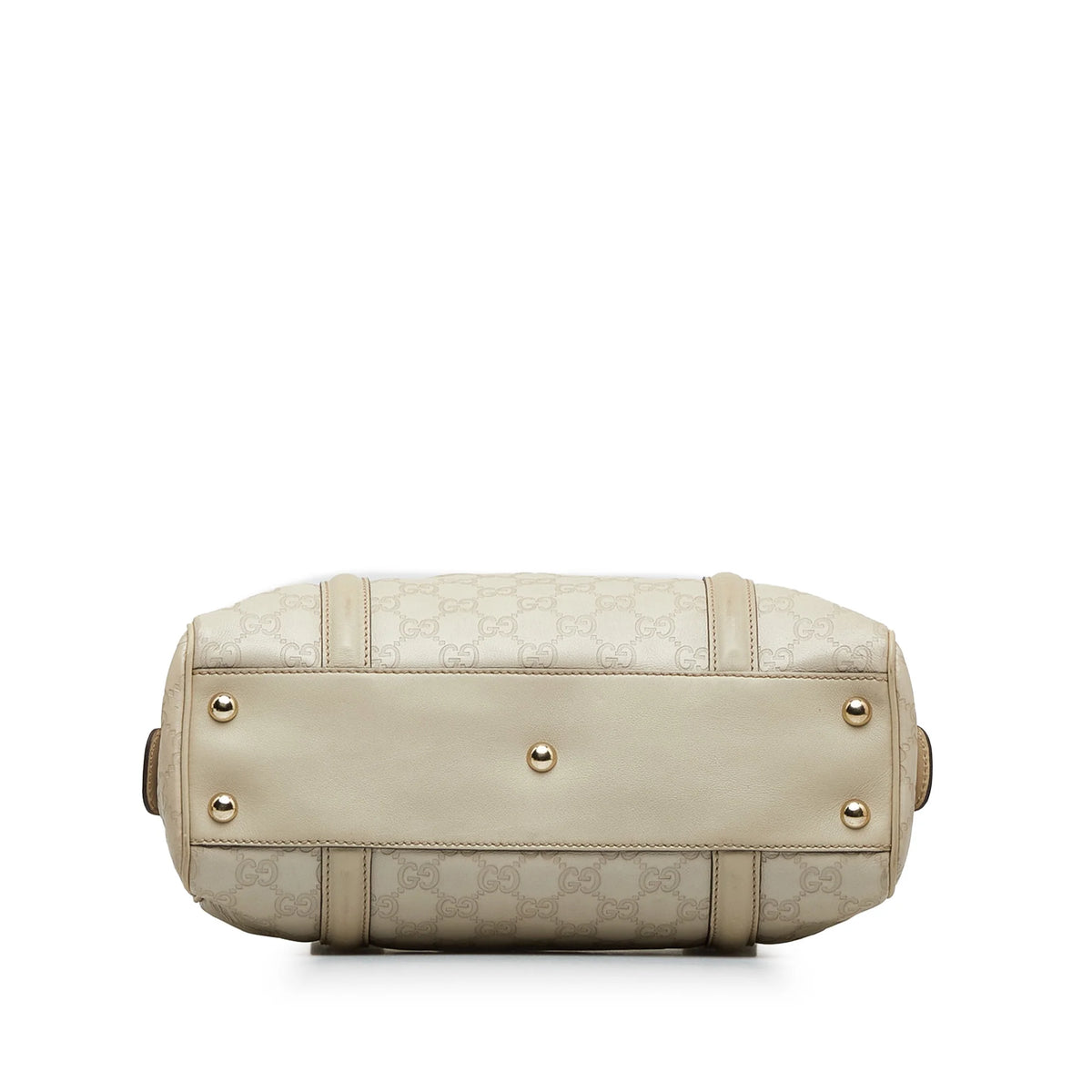 White Calf Leather Boston Bag G35466