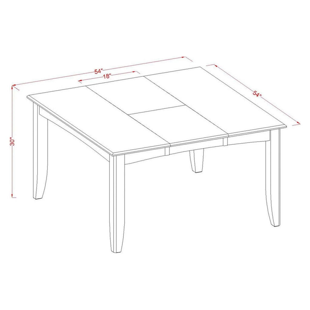 5 Pc Square Dining Table with Butterfly Leaf and Four Parson Chair Brown P27656