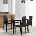 5 Pieces Tempered Glass Dining Table Set with 4 Faux Leather Chairs M53094