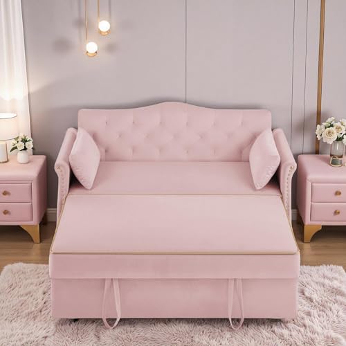 Velvet Full Size Sleeper Sofa with Pullout Bed M33722