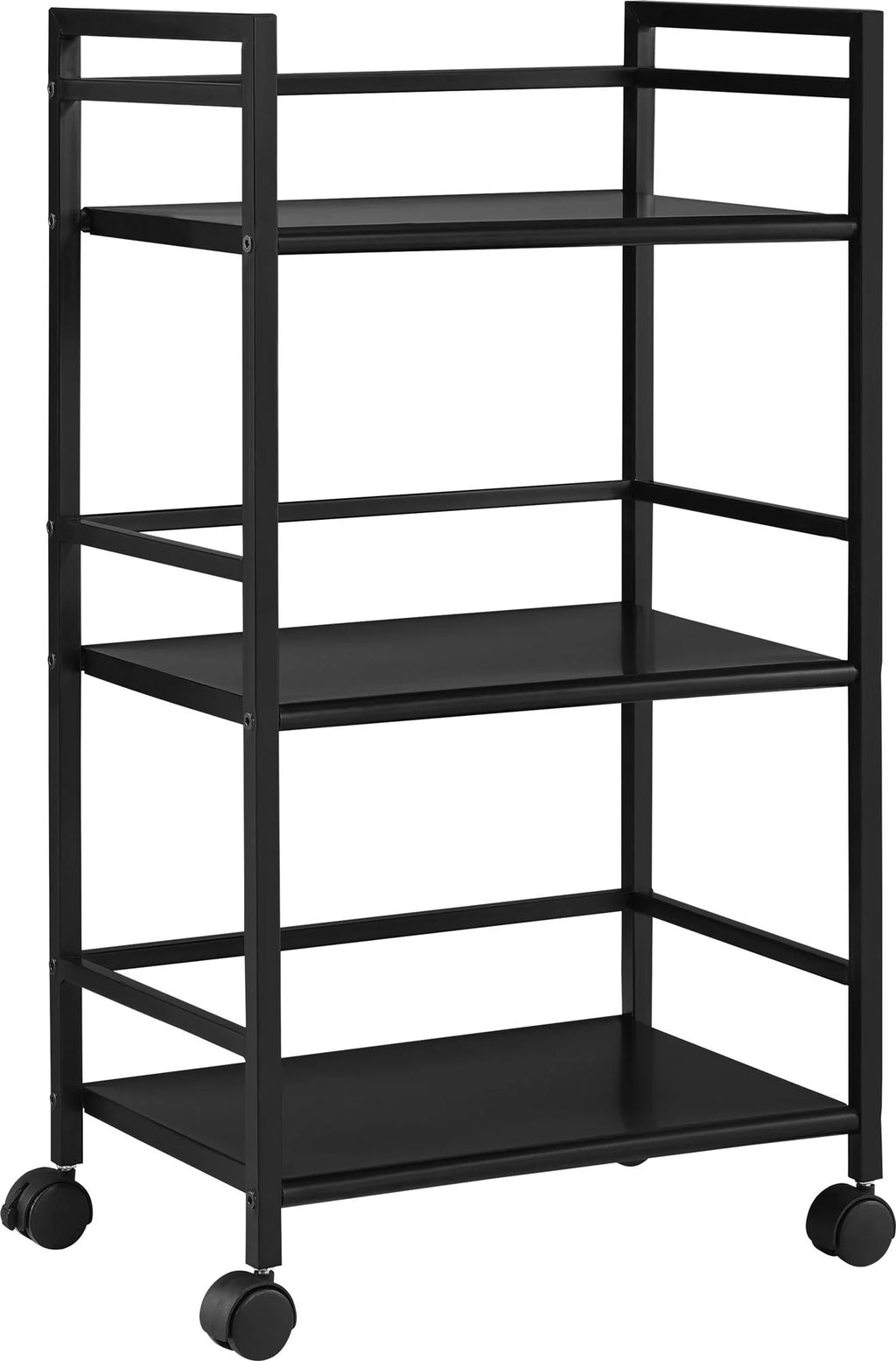 3 Shelf Metal Rolling Utility Cart, Black Q321440