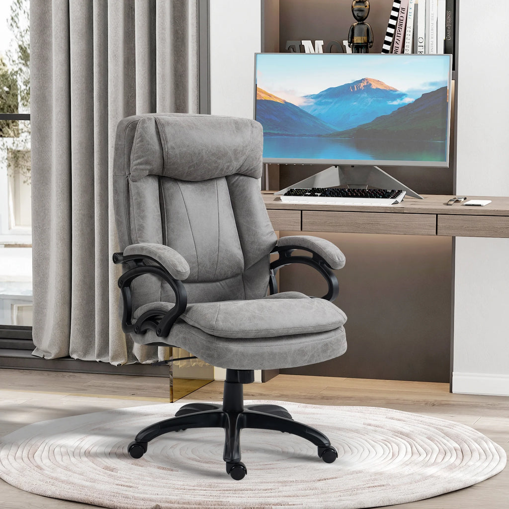Gray Vibration Massage Office Chair with Heat V8971