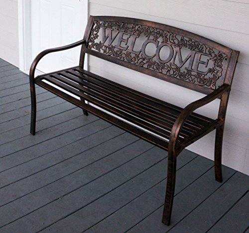 Metal Welcome Outdoor Bench H4723