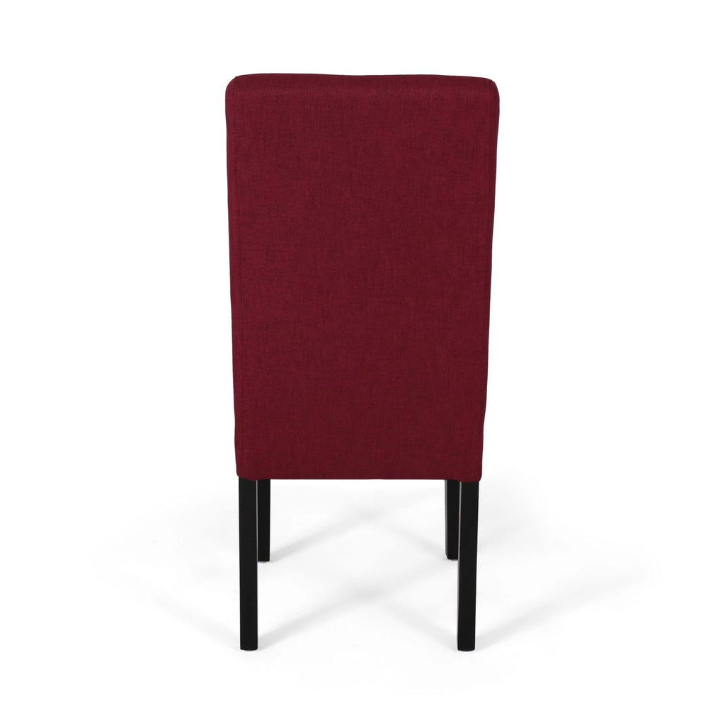 Set of 2 Deep Red Fabric Dining Chairs M357