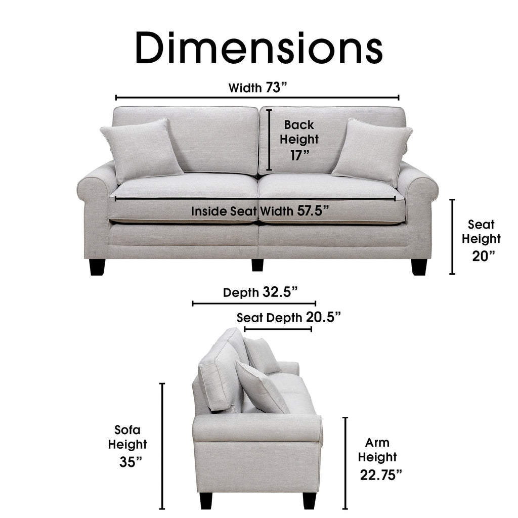 Pebble Gray Fabric Sofa E5950