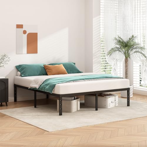 18 Inch Tall Black Metal Platform Twin Size Bed Frame F1262