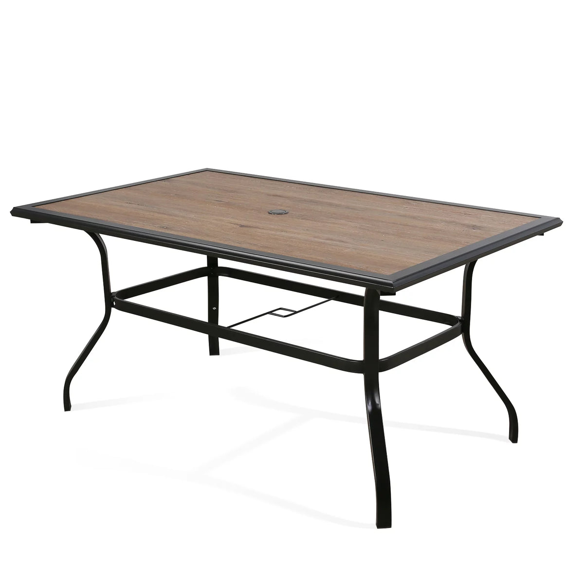 61.5" Rectangular Outdoor Dining Table with Umbrella Hole H450