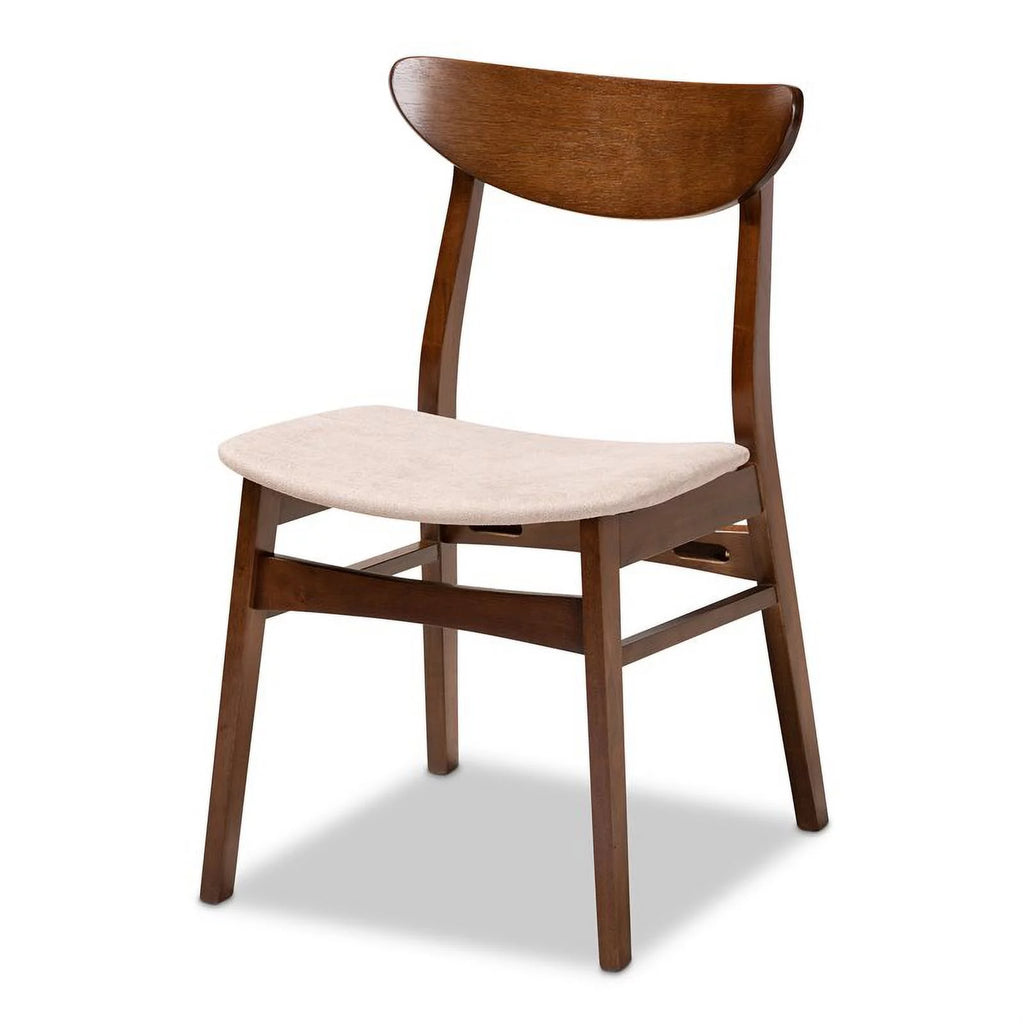 Beige Upholstered Wood 4-Piece Dining Chair Set E190798