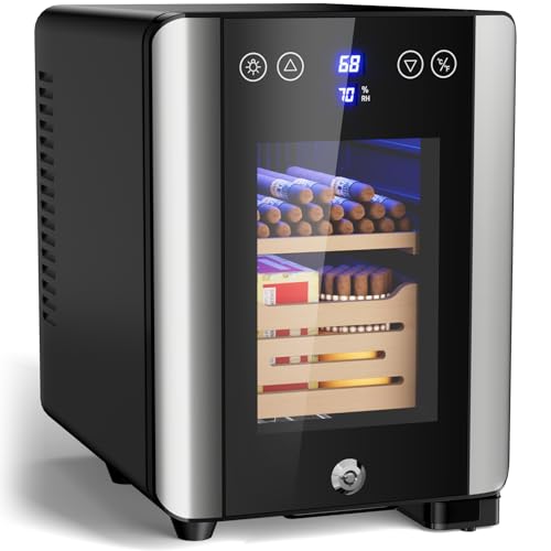 8L Electric Humidor with Lock, 80 Counts Cooling Temperature Control H388085