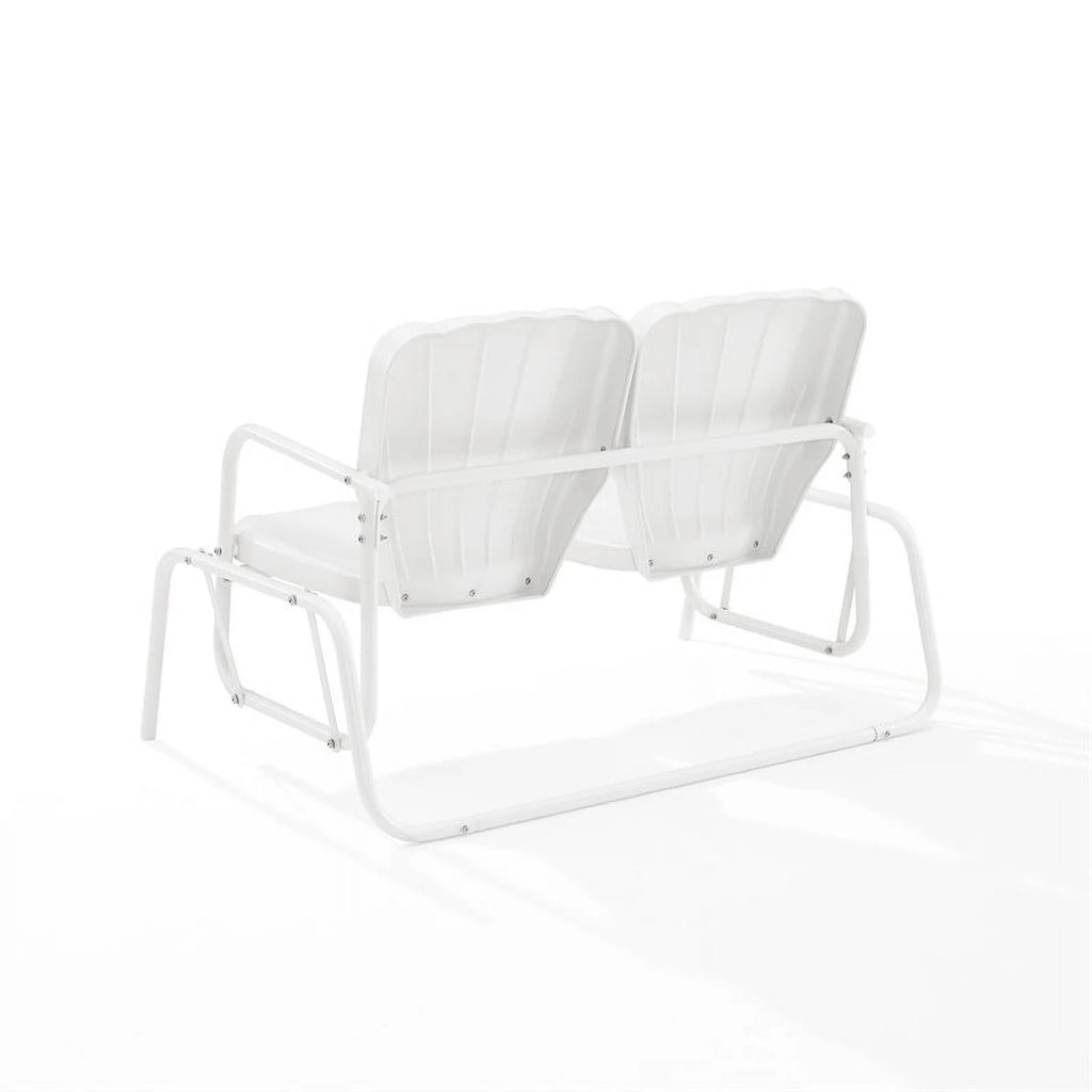Metal Outdoor Loveseat Glider in White J4537