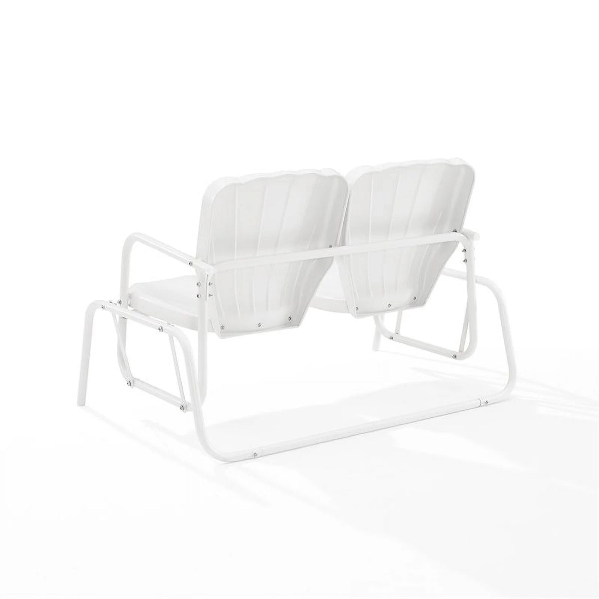 Metal Outdoor Loveseat Glider in White J4537