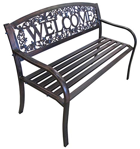 Metal Welcome Outdoor Bench H4723