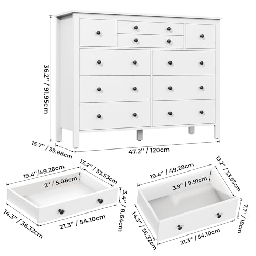 Black 10 Drawer Wood Dresser X43341