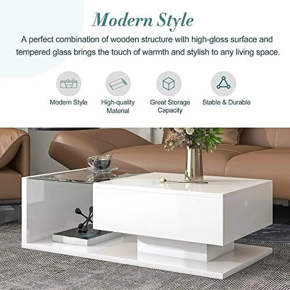Marble Coffee Table with Black Faux Marble Top Gold Metal Base L44472