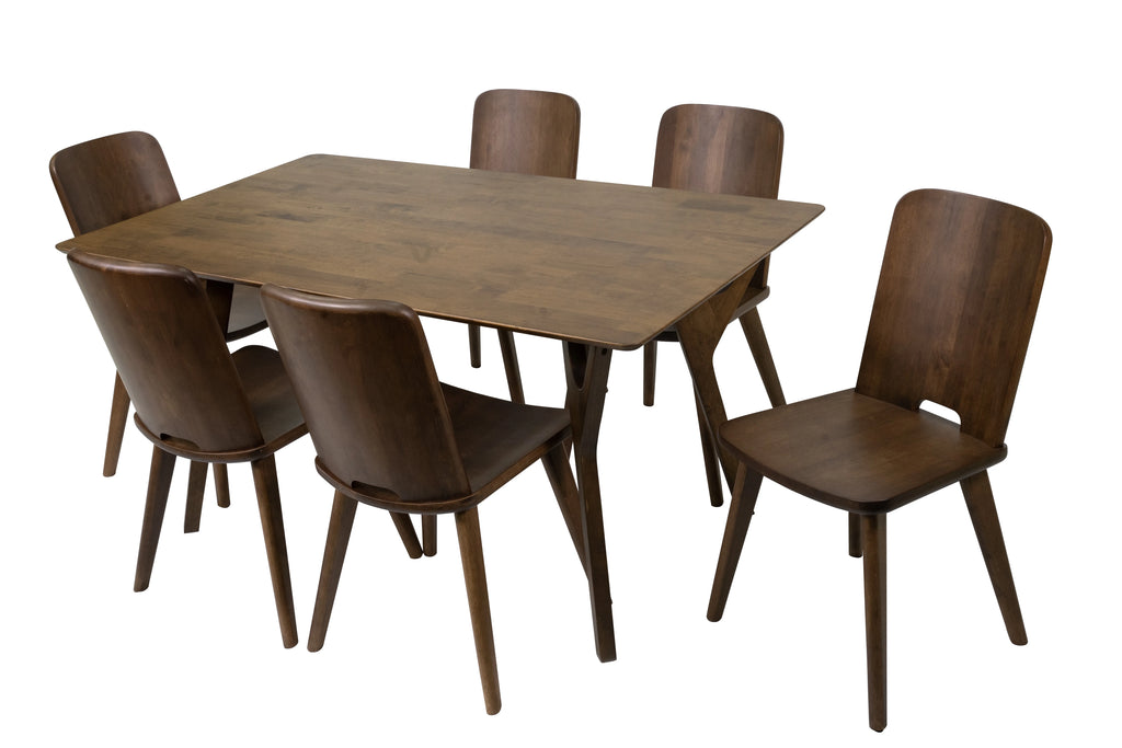 7-Piece Solid Wood Dining Table and 6 Chairs C912740