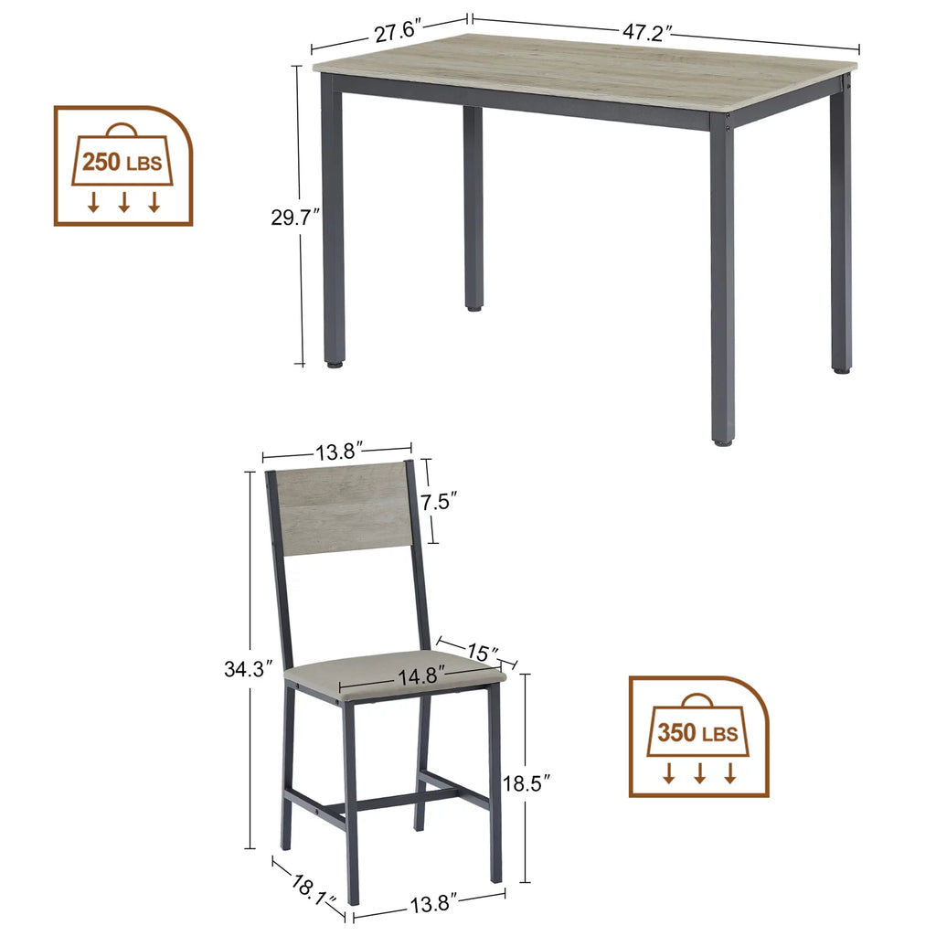 5-Piece Dining Room Table Set with 4 Chairs A902848