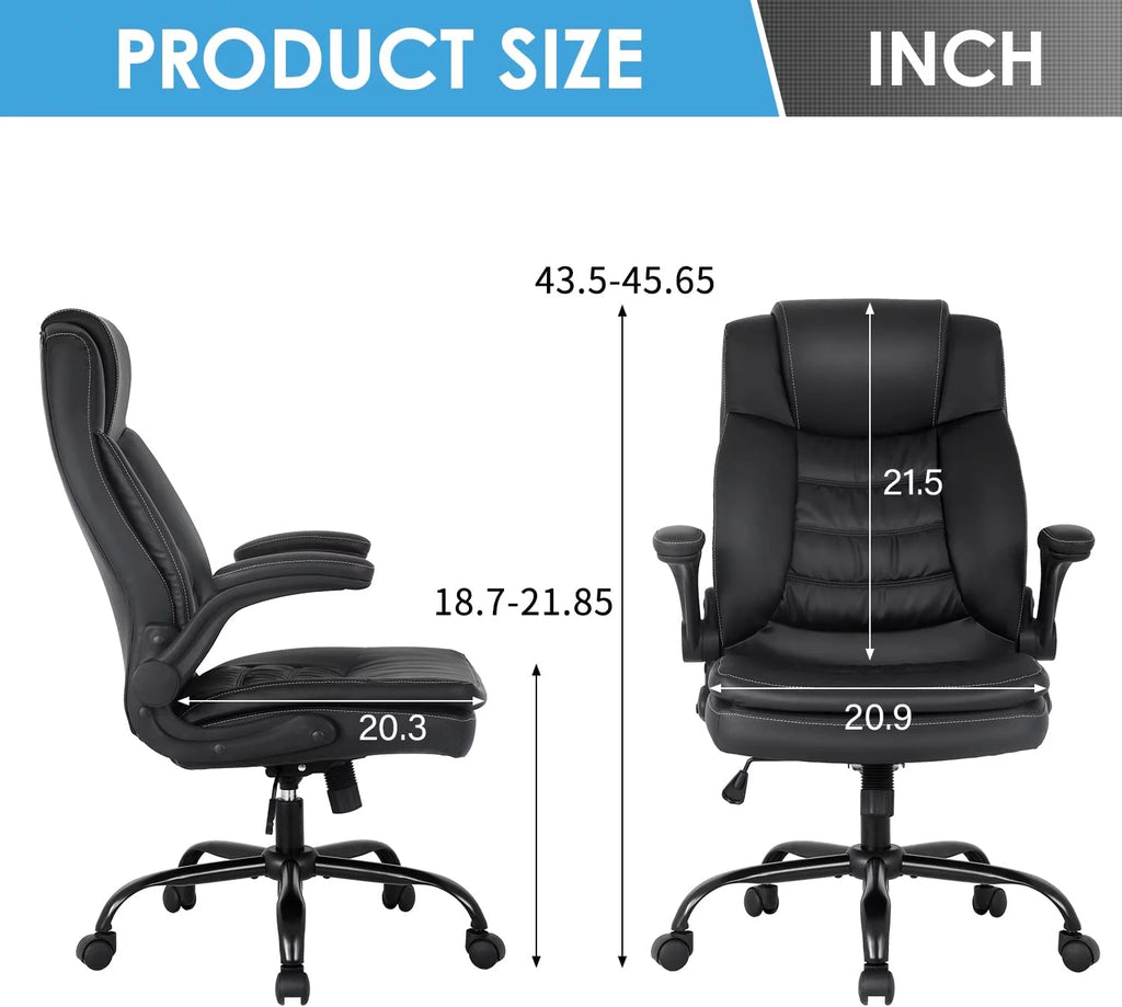 Black Ergonomic High Back PU Leather Office Chair with Lumbar Support V500105