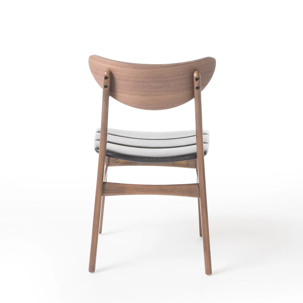 Mid Century Modern Wood Dining Chairs, Set of 2, Dark Brown and Walnut A815437