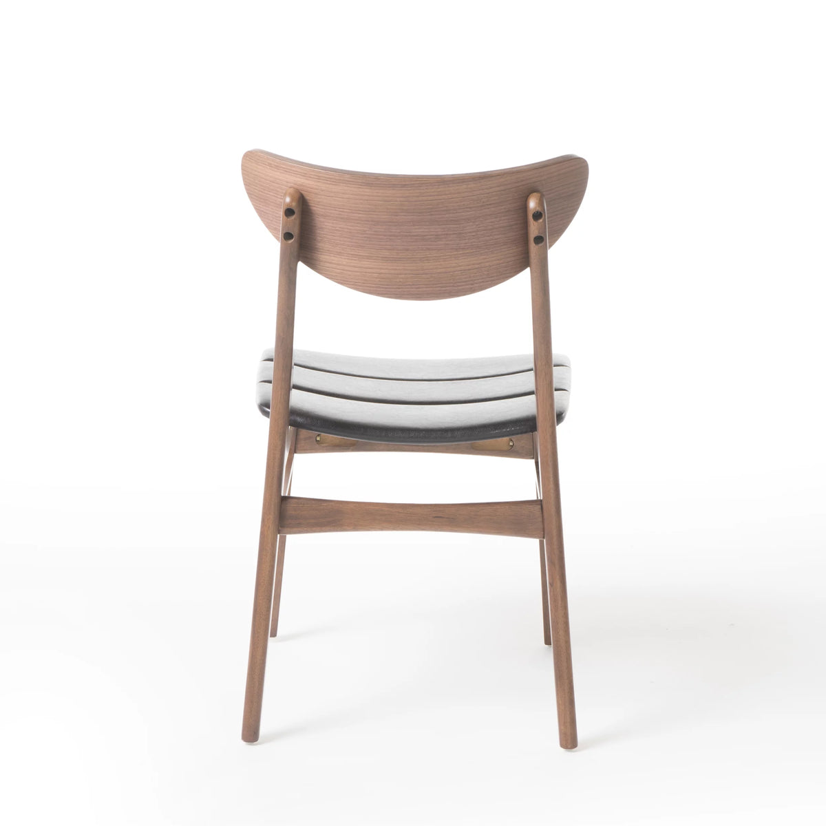 Mid Century Modern Wood Dining Chairs, Set of 2, Dark Brown and Walnut A815437