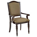 Beige Brown Wooden Counter Height Arm Chair Set of 2 F3470