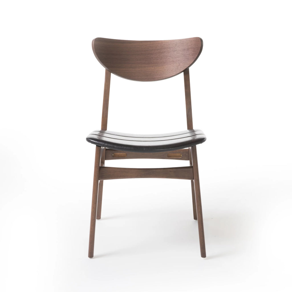 Mid Century Modern Wood Dining Chairs, Set of 2, Dark Brown and Walnut A815437
