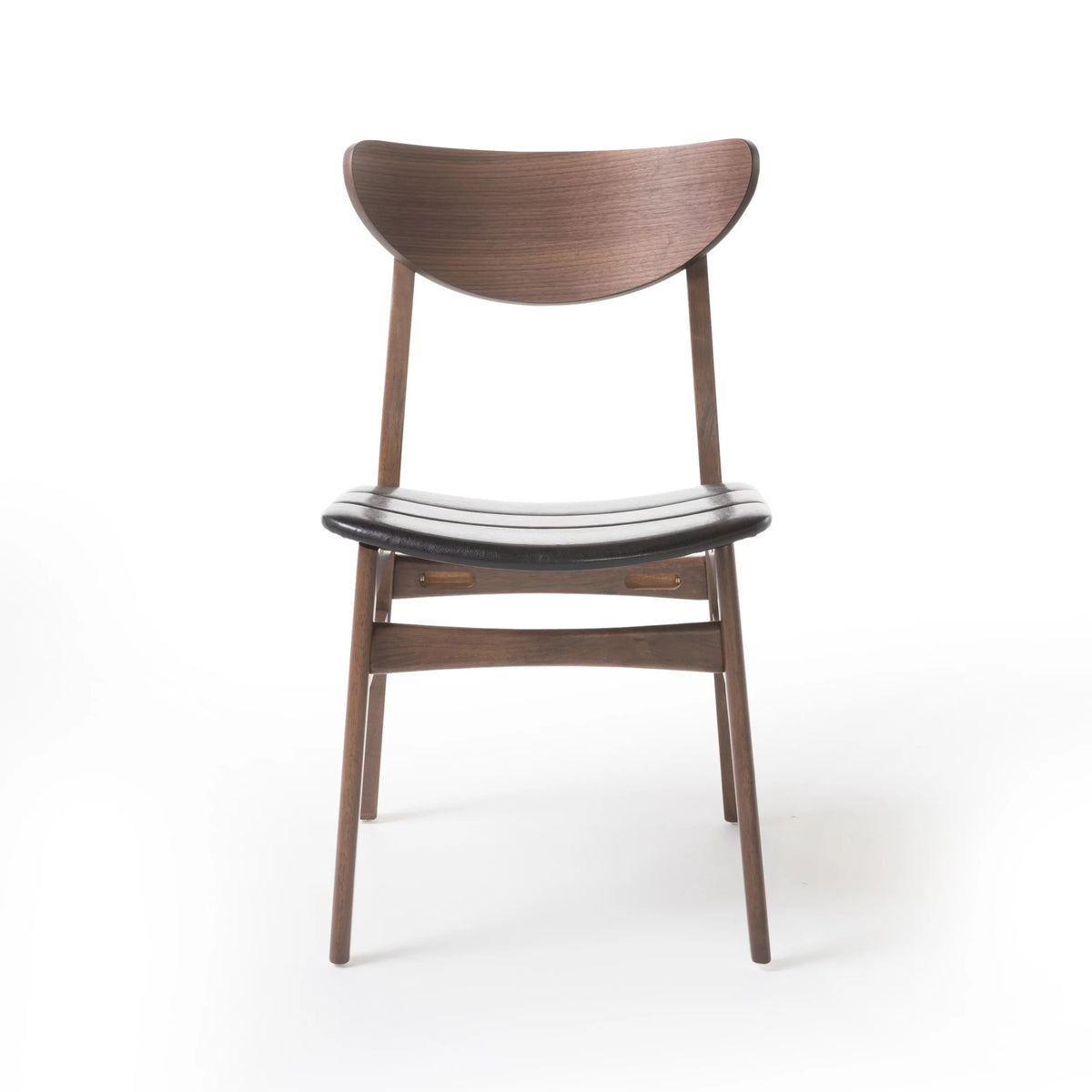 Mid Century Modern Wood Dining Chairs, Set of 2, Dark Brown and Walnut A815437