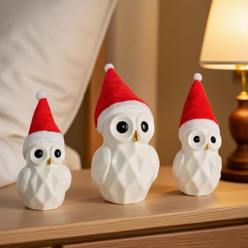 3 Pcs White Ceramic Christmas Village Houses B6929