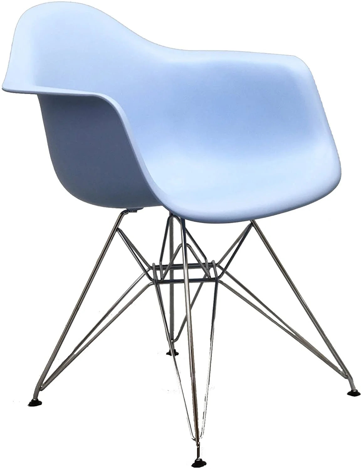 Blue Molded Plastic Dining Armchair with Steel Base N98021