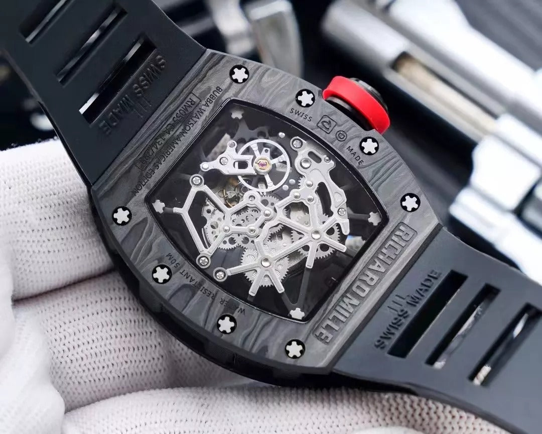 Blue Dial Black Bezel Black Rubber Strap Watch K4867