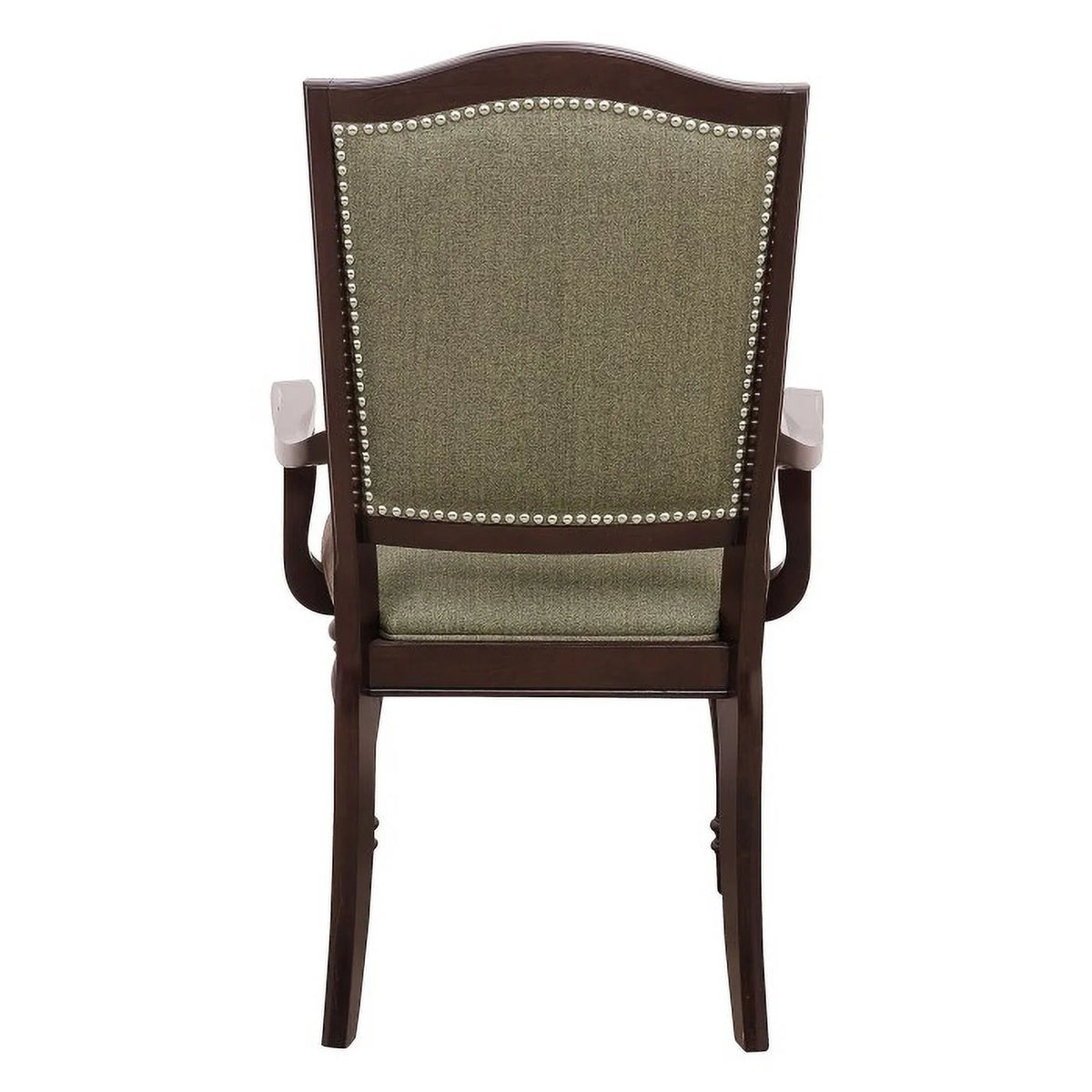 Beige Brown Wooden Counter Height Arm Chair Set of 2 F3470