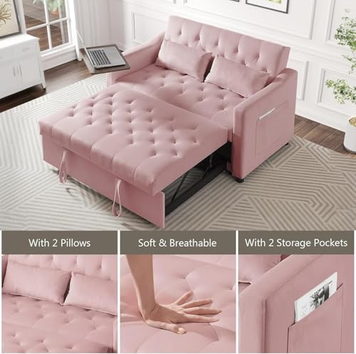 Velvet Full Size Sleeper Sofa with Pullout Bed M33722