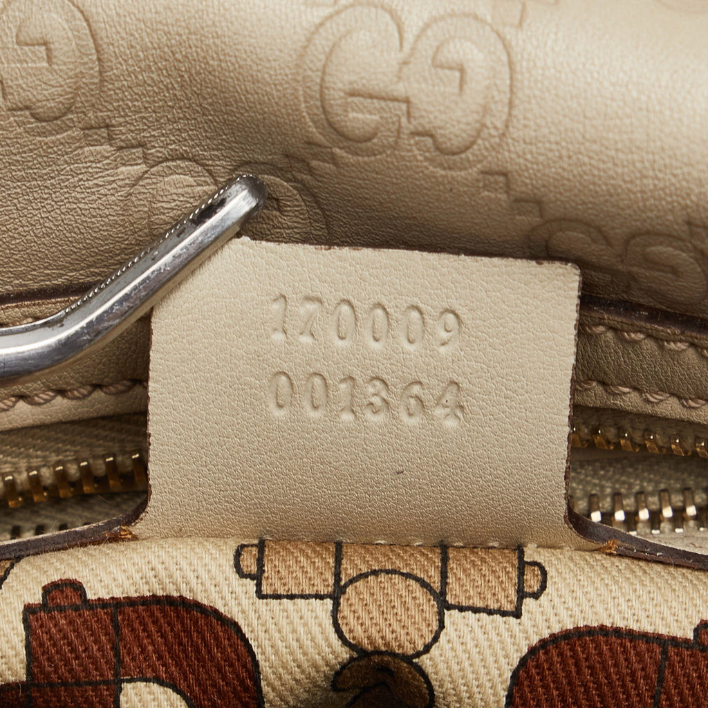 White Calf Leather Boston Bag G35466