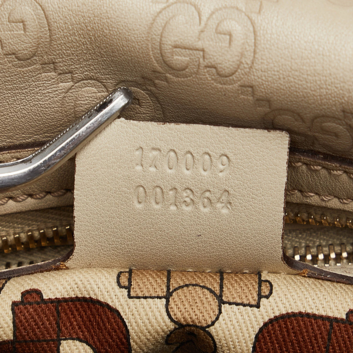 White Calf Leather Boston Bag G35466