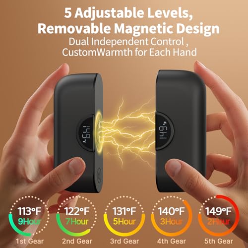 2 Pack 9000mAh Rechargeable Magnetic Electric Hand Warmers with Power Bank U345