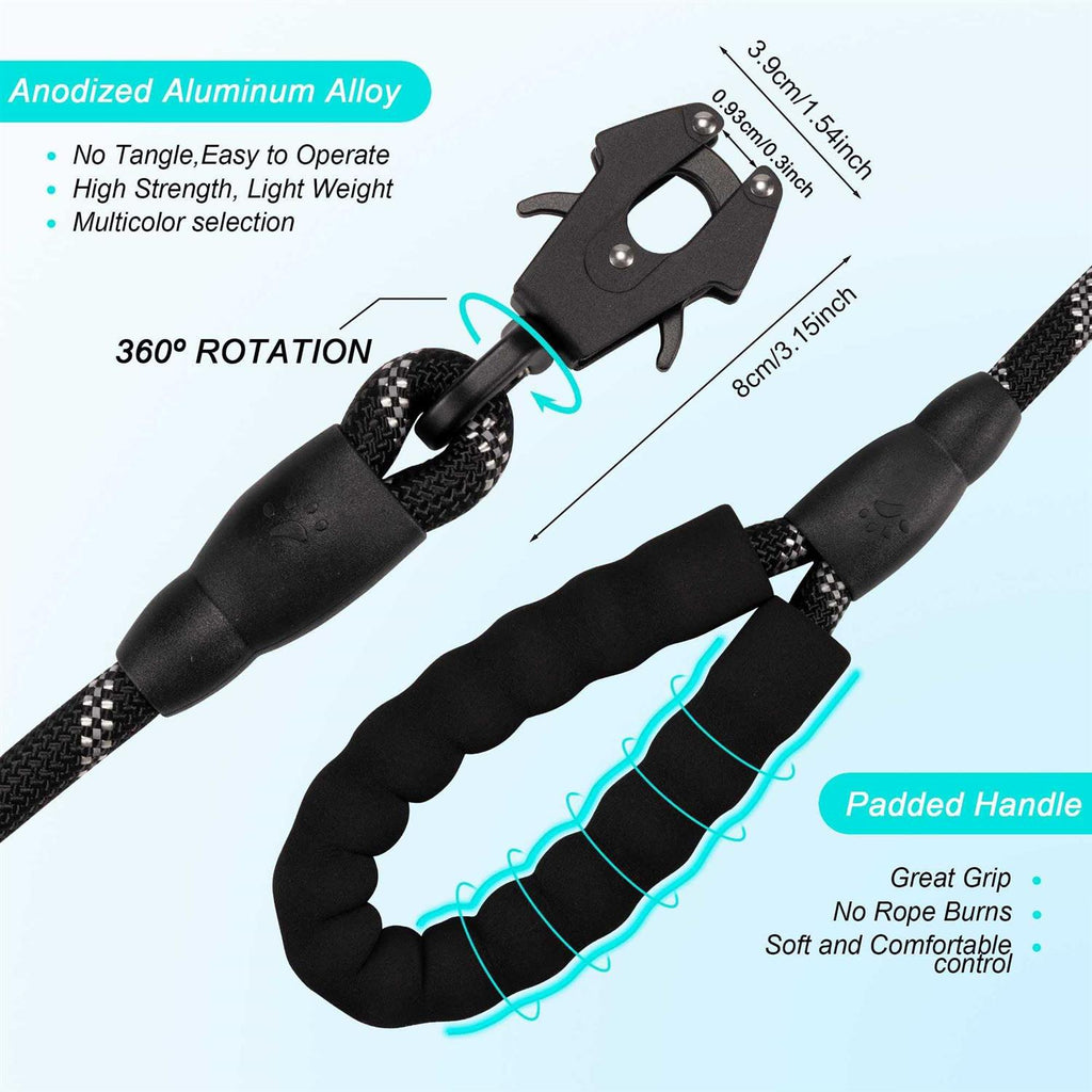 Heavy Duty Reflective Nylon Dog Leash with Aluminum Locking Clip S428226