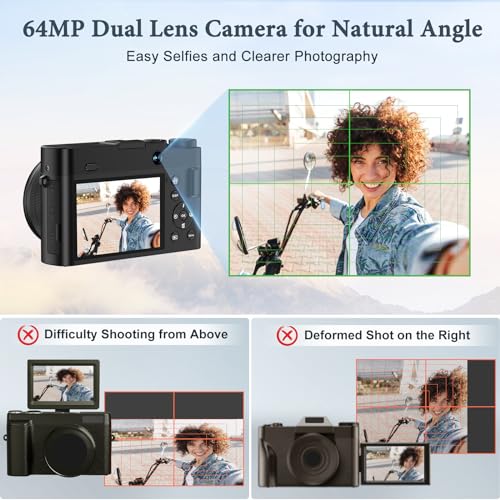 4K Digital Camera, 64MP Autofocus Anti-Shake 16X Zoom C61824