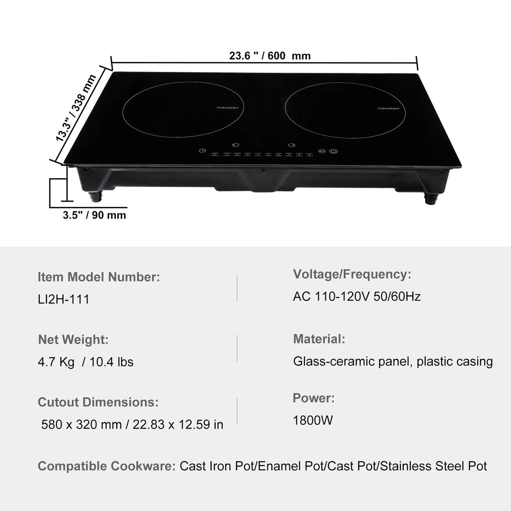 2 Burners Ceramic Glass Electric Cooktop S2265