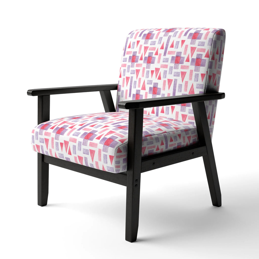 Pink and Purple Geometric Upholstered Accent Chair W727136