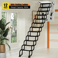 Black Loft Wall Folding Pulldown Attic Ceiling Ladder Stairs Q344091