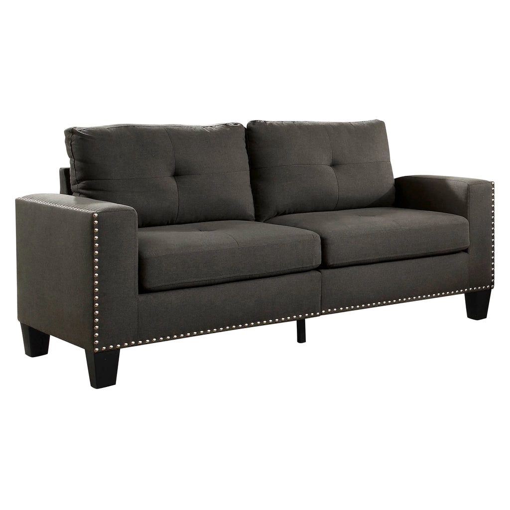 Contemporary Faux Linen Sofa W42309