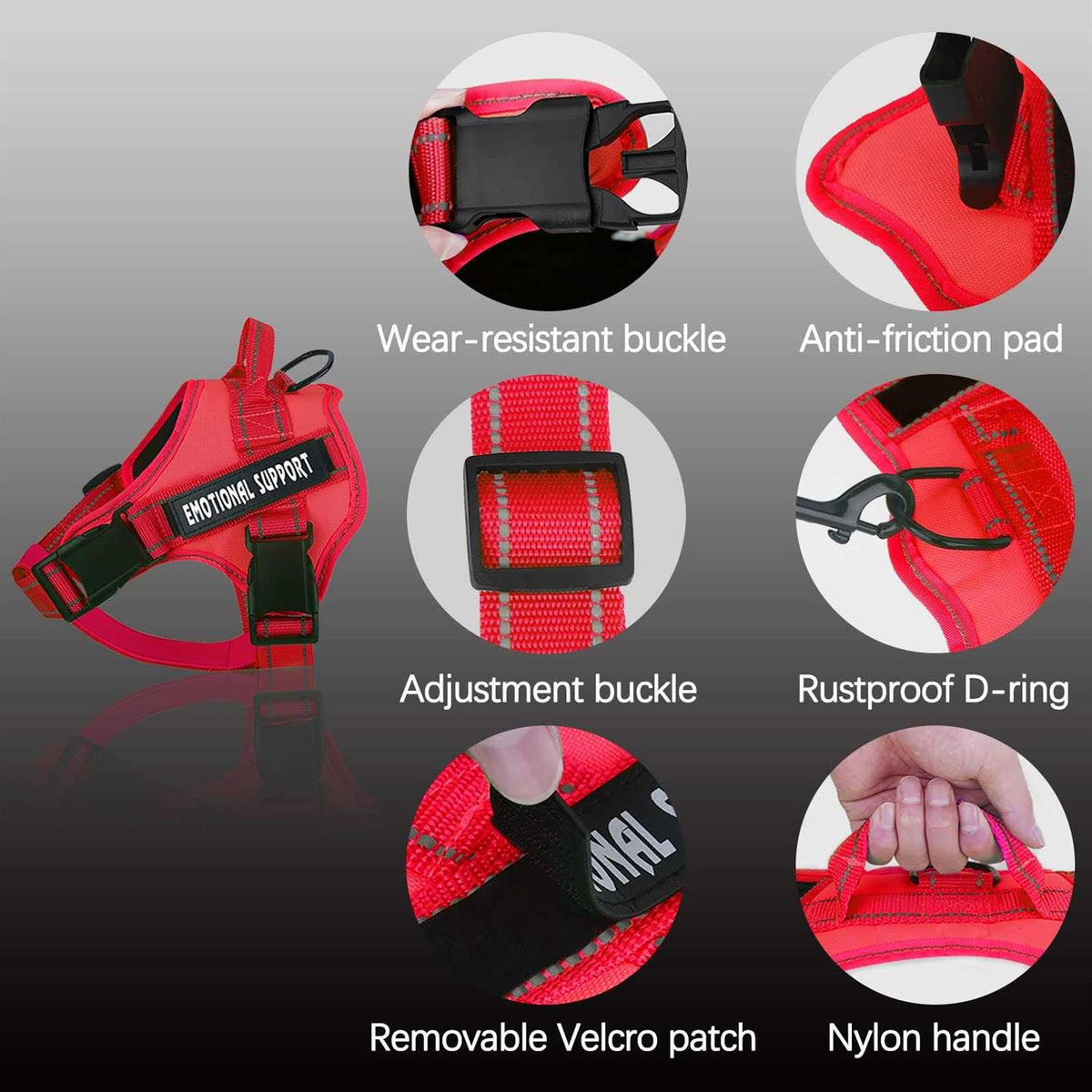 Reflective Breathable Adjustable No-Pull Dog Harness S485