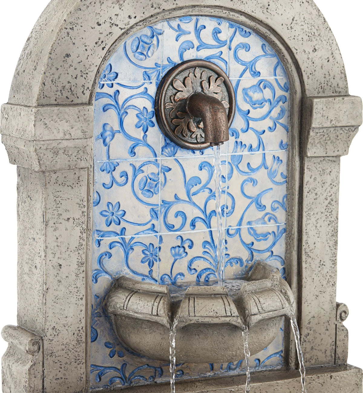 Cascading Spout Bowl Outdoor Wall Water Fountain 30 1/4" U285289
