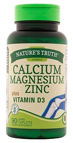 Calcium Magnesium Zinc Plus Vitamin D3 Supplements 90 Count 3 Pack I9105