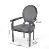 Fabric Upholstered Wood Dining Chairs, Set of 2, Gray H353634