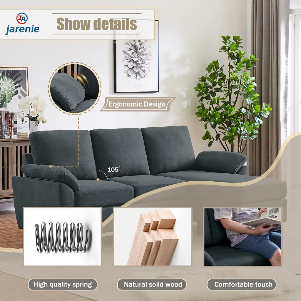 Modern Fabric L-Shaped Sectional Sofa with Chaise C45670
