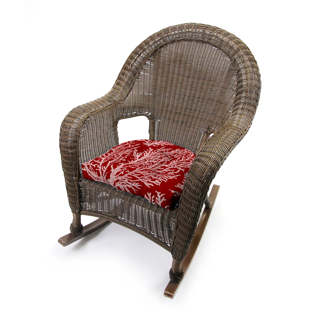 Red Square Tufted Outdoor Wicker Seat Cushion 2 Pack U989