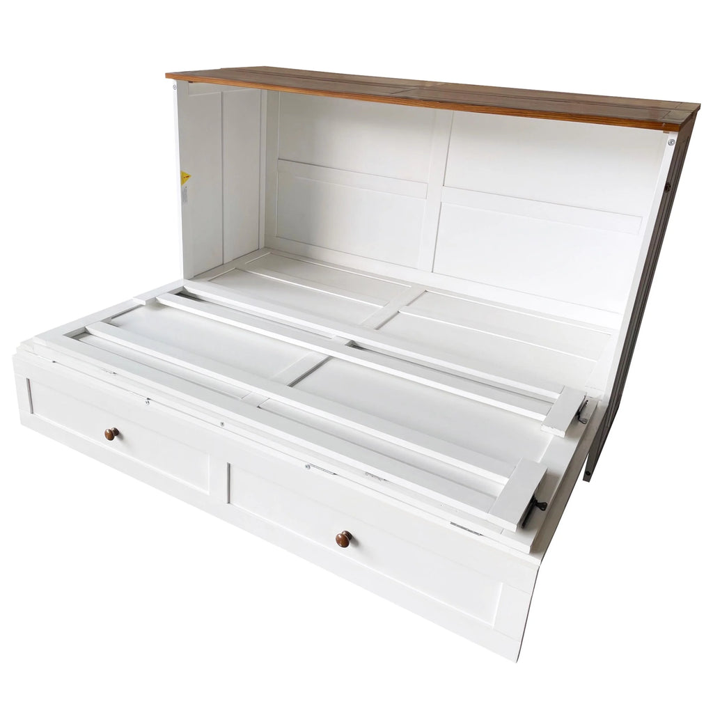 Queen Size Murphy Bed with Storage Drawer and Charging Station M33421
